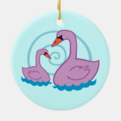 Décoration En Céramique De beaux cygnes (Dos)