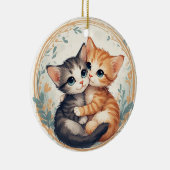 Décoration En Céramique De mignons chatons s'étreignant (Droite)