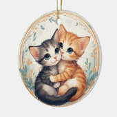 Décoration En Céramique De mignons chatons s'étreignant (Gauche)