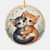 Décoration En Céramique De mignons chatons s'étreignant (Dos)