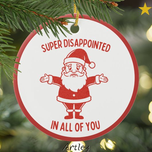 Décoration En Céramique Décapté style rétro Naughty Père Noël Noël