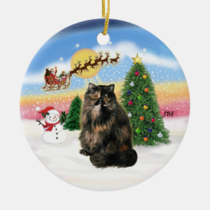 Décoration En Céramique Décollage - chat Persan Tortie