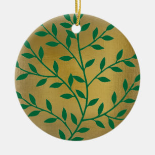 Décoration En Céramique Décor de feuilles vertes feuilles