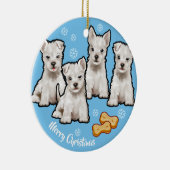 Décoration En Céramique Décor de Noël avec design de chiots mignons (Droite)