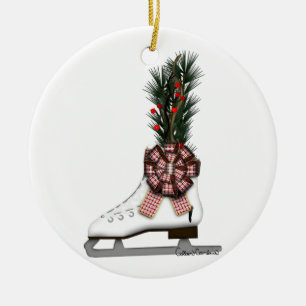 Décoration En Céramique Décor de Noël de patinage de glace avec bol de tat