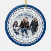 Décoration En Céramique Decorative blue plate personalized photo Christmas (Devant)
