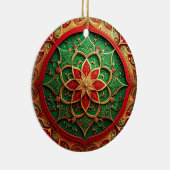 Décoration En Céramique Decorative Red Green Holiday Ornament (Droite)