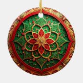 Décoration En Céramique Decorative Red Green Holiday Ornament (Dos)