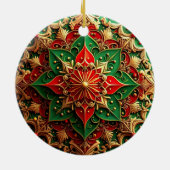Décoration En Céramique Decorative Red Green Holiday Ornament (Dos)