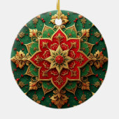 Décoration En Céramique Decorative Red Green Holiday Ornament (Dos)