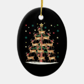 Décoration En Céramique Deer Christmas Tree Drôle Vacances Cute Reindeer (Devant)