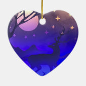 Décoration En Céramique Deer in winter wood night time scene (Dos)