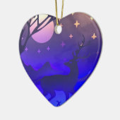 Décoration En Céramique Deer in winter wood night time scene (Gauche)