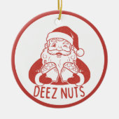 Décoration En Céramique Deez Nuts Retro Style Naughty Père Noël Noël (Devant)