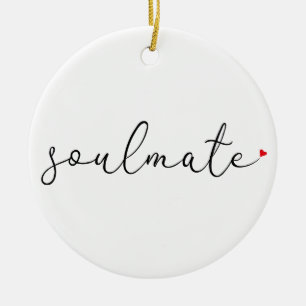 Décoration En Céramique Définition de l'âme sœur avec écriture amour cœur