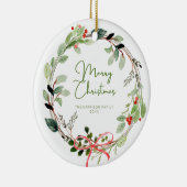 Décoration En Céramique Délicate aquarelle couronne de Noël (Droite)