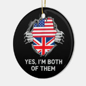 Décoration En Céramique Demi-Américain Moitié Anglais USA Angleterre Drape (Gauche)