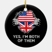 Décoration En Céramique Demi-Américain Moitié Anglais USA Angleterre Drape (Dos)