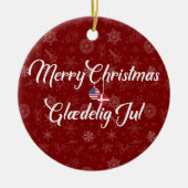 Décoration En Céramique Denmark USA Bilingual Merry Christmas (Devant)