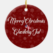 Décoration En Céramique Denmark USA Bilingual Merry Christmas (Dos)