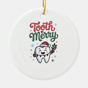 Décoration En Céramique Dent pour être joyeuse Noël Xmas Dentiste