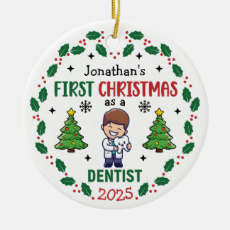 Décoration En Céramique Dentiste personnalisé Premier Arbre de Noël