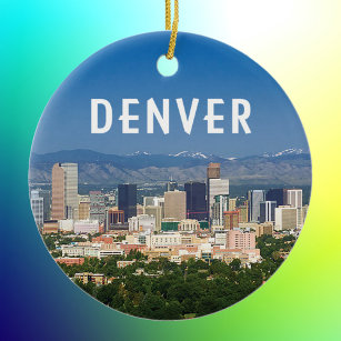 Décoration En Céramique Denver Colorado avec le centre-ville et les montag