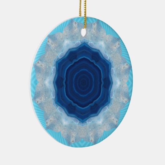 Décoration En Céramique Design Crystal Agate Bleu ! (Droite)