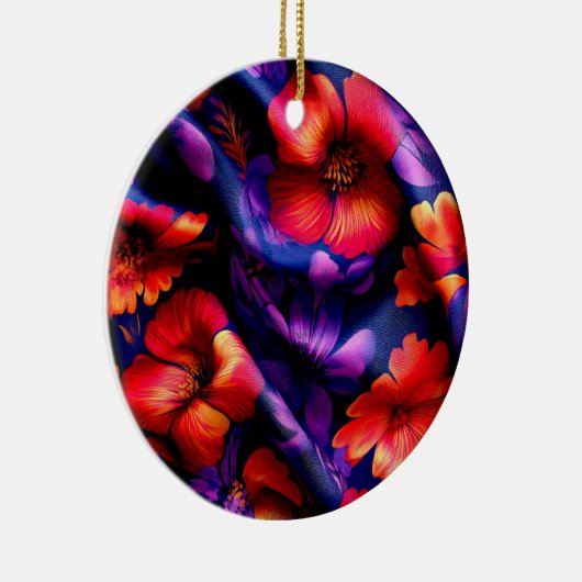 Décoration En Céramique Design de fleurs violettes rouges (Droite)