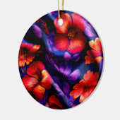 Décoration En Céramique Design de fleurs violettes rouges (Gauche)