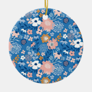 Décoration En Céramique Design De Tissu Cadeau De Noël Avec Fleurs Simple