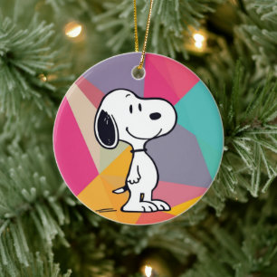 Décoration En Céramique Dessin animé de beagle ludique dans l'art pop géom
