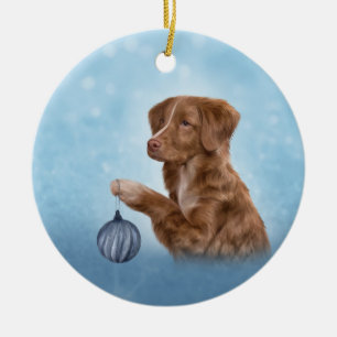 Décoration En Céramique Dessin Chien Nouvelle-Écosse Canard à rouleaux