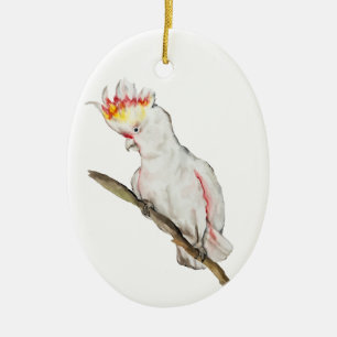 Décoration En Céramique Dessin d'aquarelle d'un perroquet de cacatoès