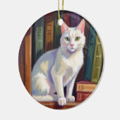 Décoration En Céramique Dessin de chat blanc (Gauche)
