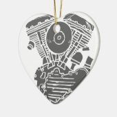 Décoration En Céramique Dessin de moteur de Harley Panhead (Gauche)