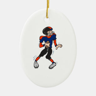 Décoration En Céramique dessin du joueur de football du quarterback