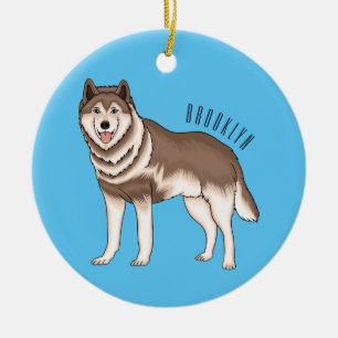 Décoration En Céramique dessin humoristique sibérien husky