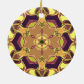 Décoration En Céramique Dessin Mandala Fleur jaune violet et orange (Dos)