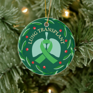Décoration En Céramique Destinataire de la transplantation pulmonaire Noël
