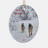 Décoration En Céramique Deux chiens bergers allemands Secourus courent dan (Droite)