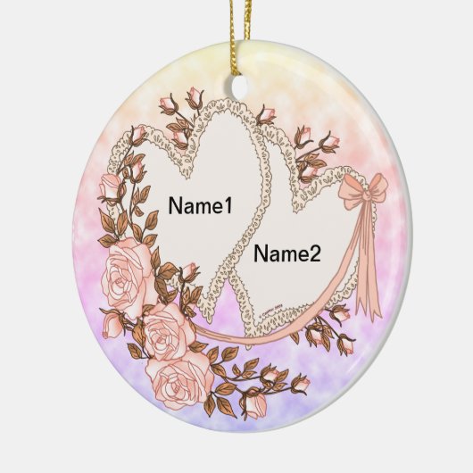 Décoration En Céramique Deux coeurs (Gauche)