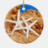 Décoration En Céramique Deux étoiles de mer à la plage (Dos)