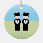 Décoration En Céramique Deux mariés caucasiens (Dos)