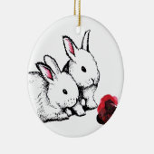 Décoration En Céramique Deux petits lapins blancs (Droite)