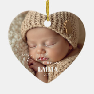Décoration En Céramique Deux Photos Minimaliste Premier Noël de Bébé