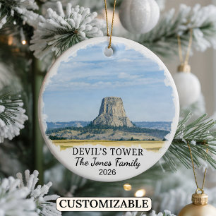 Décoration En Céramique Devil's Tower monument national personnalisé, Wyom