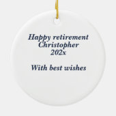 Décoration En Céramique Devis De Retraite Bleu Personnalisé Retrait Awesom (Dos)