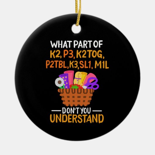 Décoration En Céramique Devis de Tricot amusant tricot (Devant)