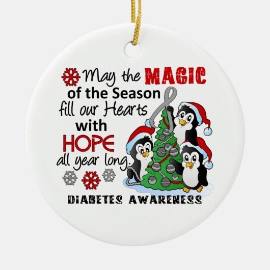Décoration En Céramique Diabète de pingouins de Noël (Devant)